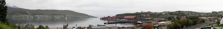 Panorama portu przeładunkowego w Narviku